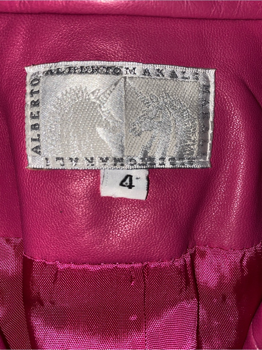 Alberto Makali Vintage Pink Leather Blazer & Mini Skirt Set — Size 4, Barbiecore - Picture 5 of 12